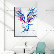Pintura al óleo sobre lienzo pintada a mano, gran tamaño, imagen de pájaro volador de alta calidad, decoración de pared para el hogar, obra de arte Original 2024 - compra barato