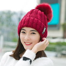 VEITHDIA 2019 New Pom Poms Winter Hat for Women Fashion Solid Warm Hats Knitted Beanies Cap Brand Thick Female Cap Wholesale 2024 - buy cheap