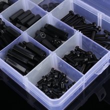 260Pcs/Set M3 Nylon Hex Spacers Screw Nuts Bolt Assortment Kit Stand-off Set With Box Black High Quality 2024 - buy cheap