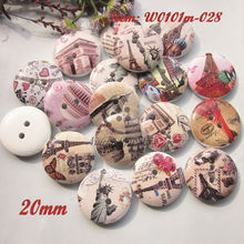 72pcs 20mm tower series mixed pattern wood buttons for clothing handmade decoration sewing accessories wholesale 2024 - buy cheap