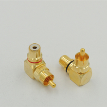 Brass RCA Male to Female M/F 90 Degree Right Angle Plug Adapters Connector Gold-Plated 2024 - buy cheap