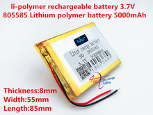 Li-po-pilas recargables de polímero de litio, 3,7 V, 5000mAh, 805585, para Mp3, MP4, MP5, GPS y móvil 2024 - compra barato