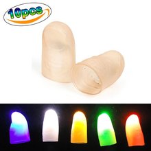 10 Uds. De luces LED con dedos mágicos, lámpara de dedo parpadeante, accesorios para fiesta de trucos de magia 2024 - compra barato