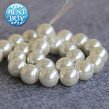 Cuentas de perlas de concha blanca para collar y pulsera, cuentas sueltas de 4mm, 6mm, 8mm, 10mm, 12mm y 14mm, fabricación de joyas de 16 pulgadas 2024 - compra barato