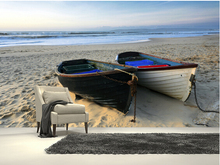 Papel de parede personalizado de paisagem, barcos de pesca na praia, mural 3d para fotos da sala de estar, quarto, cozinha, parede de pvc 2024 - compre barato