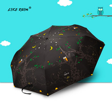 LIKE RAIN Brand Automatic Umbrella Folding Romantic Cute Owl Umbrellas Rain Women Golf Windproof Kids Cartoon Parasol UBY09 2024 - buy cheap