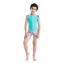 От 2 до 14 лет летний пляжный детский цельный купальник с короткими рукавами для мальчиков, гидрокостюм, одежда для серфинга, одежда с Медузой 2024 - купить недорого