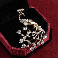 Hesiod Delicate Peacock Brooch Bouquet Wedding Bridal Jewelry Full Crystal Crown Brooches Pins Women Ladies Pin 2024 - buy cheap