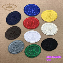 Free Shipping 10 pcs little OK emblem Embroidered iron on patch sew on hotfix Applique OFT DIY hat bag shoe clothing accessory 2024 - buy cheap