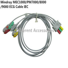 Совместимость с Mindray MEC1000, PM7000/8000/9000 ECG 3 Leadwires Зажим Конец ECG кабель для багажника медицинские Провода кабели IEC 2024 - купить недорого