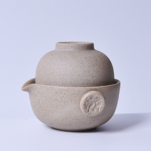 Taza de cerámica áspera, juego de té portátil de viaje para la Oficina y el personal, tetera de cerámica de kung fu fácil de agarrar 2024 - compra barato