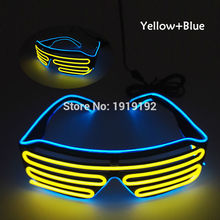 Double Color Glow LED EL Glasses Wire sunglasses Light Up Shades Flashing Rave Festival Party Bright Glasses New Hot Sale 2024 - buy cheap