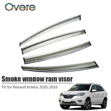 Overe 4Pcs/1Set Smoke Window Rain Visor For Renault Koleos 2010 2011 2012 2013 2014 2015 2016 ABS Awnings Shelters Accessories 2024 - buy cheap