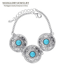 Neoglory Austrian Rhinestone Blue Charm Bangles & Bracelets for Women Jewelry 2020 New Fashion Brand 2024 - buy cheap