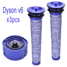 2 * kit de pré-filtro 1 * hepa para dyson v6, vara sem fio a vácuo, filtro dyson, substituições filtro #965661-01 #966741-01 2024 - compre barato
