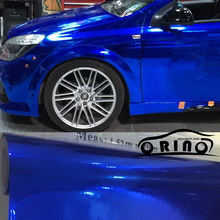 Película de envoltura de vinilo azul para coche, lámina adhesiva extensible de espejo prémium con burbuja de aire, gratis para vehículo 2024 - compra barato
