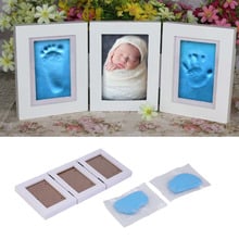 Cute Baby Photo frame DIY handprint or footprint Soft Clay Safe Inkpad non toxic ceremony baby Hand and foot ink photo frame 2024 - buy cheap