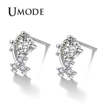 UMODE Trendy Flower CZ Crystal Zirconia Stud Earrings for Women New Fashion Earring Jewelry Boucle d'oreille Femme  AUE0414 2024 - buy cheap