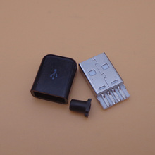 10 шт. микро USB 2,0 разъем типа A 4 контактный разъем для самостоятельной пайки ручной работы с черной пластиковой крышкой 4 Pin 2024 - купить недорого