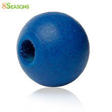 8SEASONS Hinoki Wood Spacer Beads Round Deep blue About 8.0mm(3/8")Dia,500 PCs 2024 - buy cheap