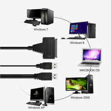 Двойной USB 2,0 к Sata + 22 Pin для 2,5/3,5 дюйма HDD SSD жесткий диск HDD адаптер конвертер кабель для передачи данных 2024 - купить недорого