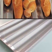 New arrivals 60*40cm 4 cavities Baguette mold durable aluminium alloy French bread metal cake moldes pan for professional bakery 2024 - buy cheap