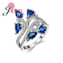 Fashion Wholesale Women Rings 925 Silver Ring With CZ Cubic Zircon Crystal Hollow Leaf Design Party Jewelry Fast Shipping 2024 - buy cheap