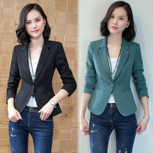 Women blazers and jackets Slim Fashion Commuter Professional Women's Jacket One Buckle Solid Color Long Sleeve Joker Small Suit 2024 - buy cheap