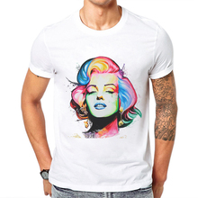 New Summer Men T-Shirt Marilyn Monroe Printed Fashion T Shirt Short Sleeve Basic Tee Shirts Cotton Tops Streetwear Tshirts 2024 - buy cheap