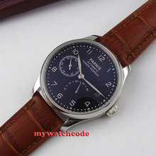 parnis black dial power reserve brown leather strap automatic mens watch 207B 2024 - buy cheap