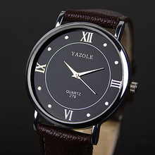 Top Brand YAZOLE Wrist Watch Men Watch Fashion Men's Watch Leather Waterproof Watches Clock relogio masculino erkek kol saati 2024 - buy cheap