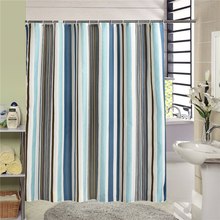 Striped Fabric Polyester Bathtub Shower Curtain Bathroom Curtains with 12 Hooks Waterproof Mildewproof Home Decoration 2024 - buy cheap