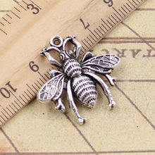 12pcs Charms Honeybee Bee Hornet Honey 26x25mm Antique Silver Color Pendants Making DIY Handmade Tibetan Finding Jewelry 2024 - buy cheap