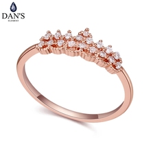 DAN'S Real Austrian Crystals  Brand    AAA Zirconia  Micro Inlays  Fashion Ring for women New Sale Hot crown 111282Rose 2024 - buy cheap