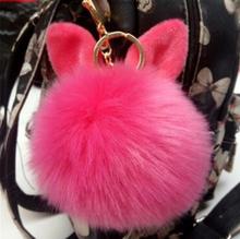Cute Rabbit Ear Ball Pendant Fashion Fur Bag Pendant Plush Key Ring Hanging Fur Ball Pendant Bunny Keychain Pompom Key Cha 2024 - buy cheap