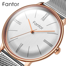 Fantor брендовые минималистичные Роскошные Кварцевые водонепроницаемые мужские часы, мужские сетчатые наручные часы 2024 - купить недорого