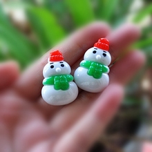 Resin Crafts For Diy Christmas Holiday Decoration 20pcs 33*21mm Cute Flat Back Resin Cabochon Christmas Snowman 2024 - buy cheap