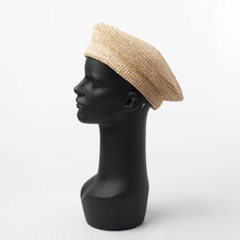 01901-HH7282  natural raffia handmade grass solid modern fancywork  beret  cap men women holiday leisure  hat 2024 - buy cheap