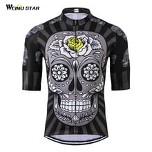 Crânio 2018 camisa de ciclismo dos homens mtb bicicleta ropa ciclismo ao ar livre esportes wear camisa metade mangas curtas superior weimostar 2024 - compre barato