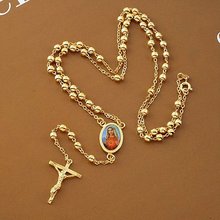 Loyal women Cool pendant  yellow gold gf cross necklace bead chain 23.6" 12G Not satisfied, 7 days no reason to refund 2024 - buy cheap