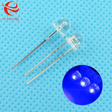 Chapéu de palha azul 5mm, diodo emissor de luz led, ultra brilhante lâmpada plug-in diy kit prática ângulo amplo 5mm 50 tamanhos