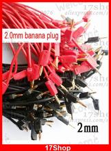 50PCS 50CM Red Black Gilded 2mm Banana Plug Cable for Test Probes Instrument 2024 - buy cheap