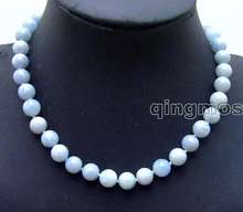 Genuine Big 10mm Perfect Round Blue Natural High quality Stone 18" necklace -nec5824 2024 - buy cheap