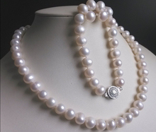 Красивый! Комплект из ожерелья, браслета и серег с натуральным жемчугом 8-9 мм белого цвета AA 2024 - купить недорого