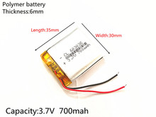 Frete grátis bateria de polímero 700 mah 3.7 v 603035 casa inteligente li-ion para dvr gps mp3 mp4 2024 - compre barato