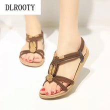 Woman Sandals Shoes Flats Bohemia 2019 Summer Style String Bead Slides Elastic Band Fashion Casual Breathable Comfortable 2024 - buy cheap