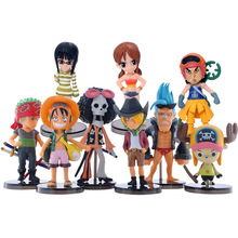 Каваи аниме One Piece Луффи игрушки Санджи и нами Брук ророноа Зоро Тони Чоппер ПВХ фигурка Коллекционная модель игрушки Кукла 9 шт./компл. 2024 - купить недорого