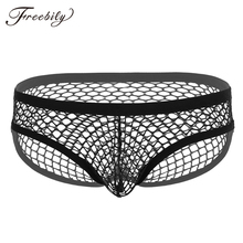 Mens See Through Fishnet Hollow Out Sexy Lingerie Panties Gay Male Low Rise Elastic Waist Bulge Pouch Bikini Briefs Underwear 2024 - buy cheap