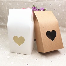 50 шт./лот упаковочная коробка из крафт-бумаги с прозрачным окном для конфет и вечеринок 2024 - купить недорого