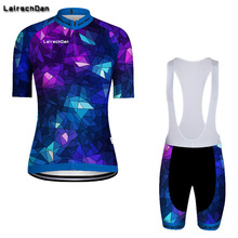 Conjunto de roupas colorido de manga curta mtb sptgrvo lairschdamo 2019, conjunto de camisa de ciclismo feminino para verão, roupa de bicicleta 2024 - compre barato
